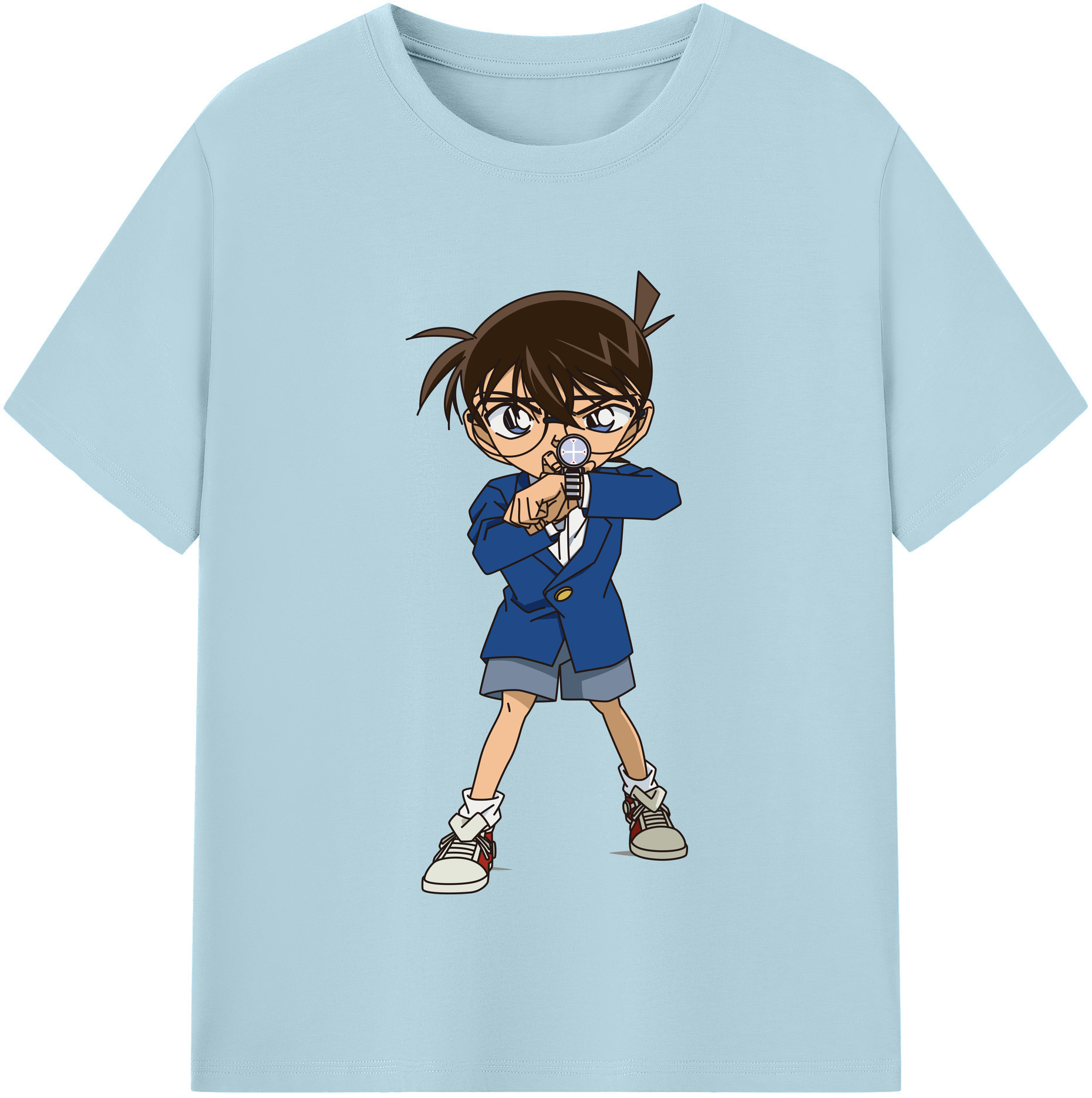 （画像用） 名探偵コナン 江戸川 コナン Detective Conan Conan Edogawa 綿100％半袖Tシャツ（フロントプリント）